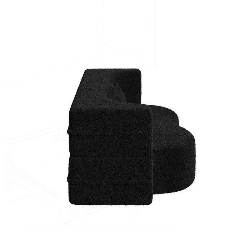 Versatile Convertible Foam Sofa Bed with Removable Cushions and Pillows