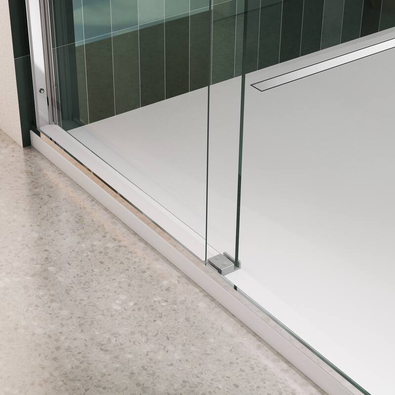 60"W x 74"H Frameless Double Sliding Shower Door with 5/16" Tempered Glass - 60'' x 74''