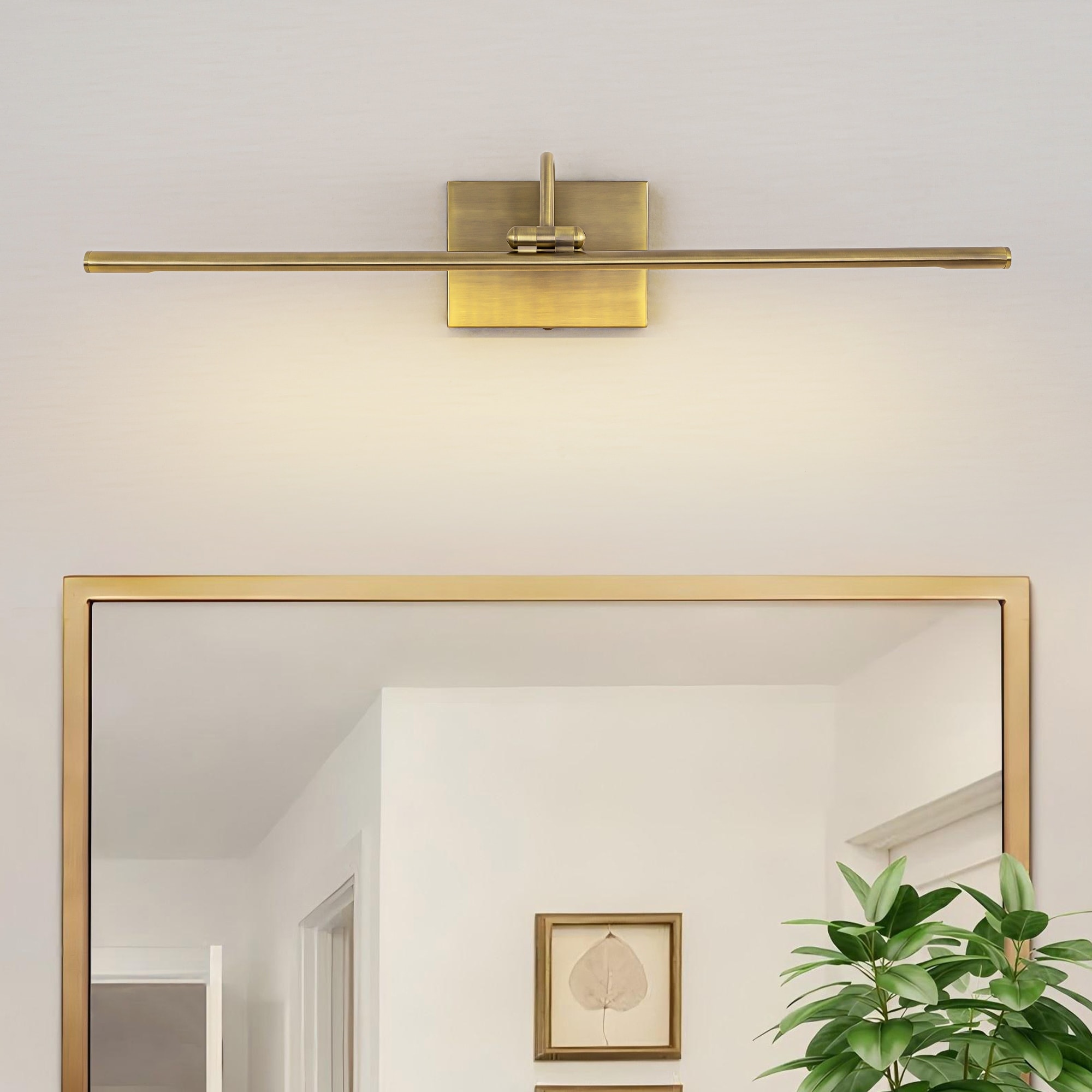 Rennnsan 1-Light Linear Brushed Metal Finish Dimmable LED Picture Light with 3000K Warm Light