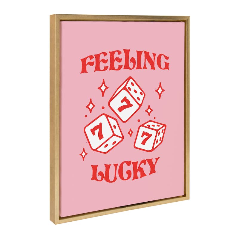 Kate and Laurel Sylvie Feeling Lucky Framed Canvas by Alli Standefer - 18x24 - Yellow