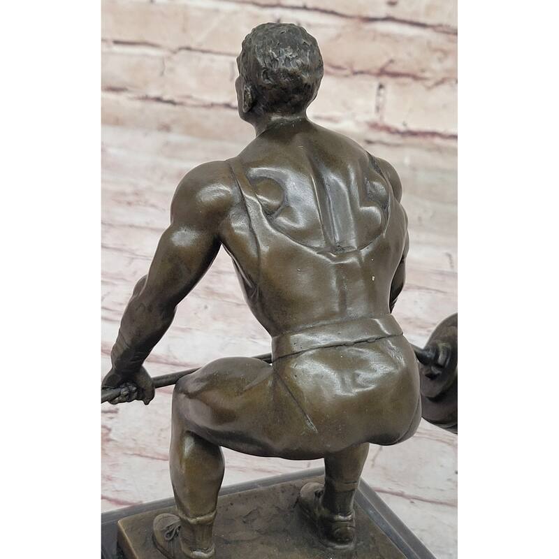 Deadlift Powerlifter Athlete Strongman Bodybuilder Bronze Statue Sculpture Trophy 8.5 Inches X 11 Inches