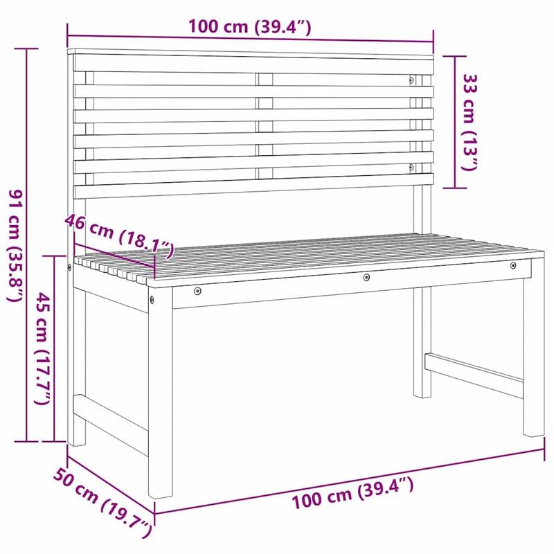 vidaXL Garden Bench Set Brown solid acacia wood - 20 x 35 x 30