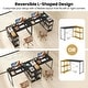 preview thumbnail 30 of 31, Costway L-Shaped Computer Desk with Power Outlets Adjustable shelf