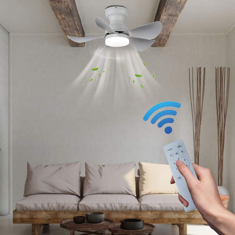 30 in. Modern Indoor Ceiling Fan with Dimmable Light and Remote Control