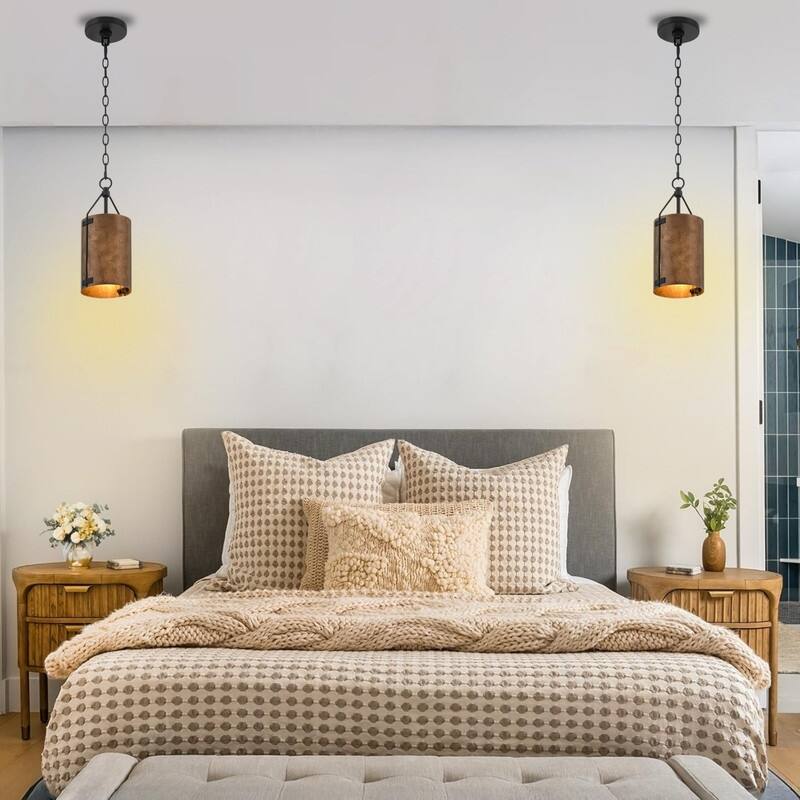 6” Light fixture brown light kitchen metal pendant light