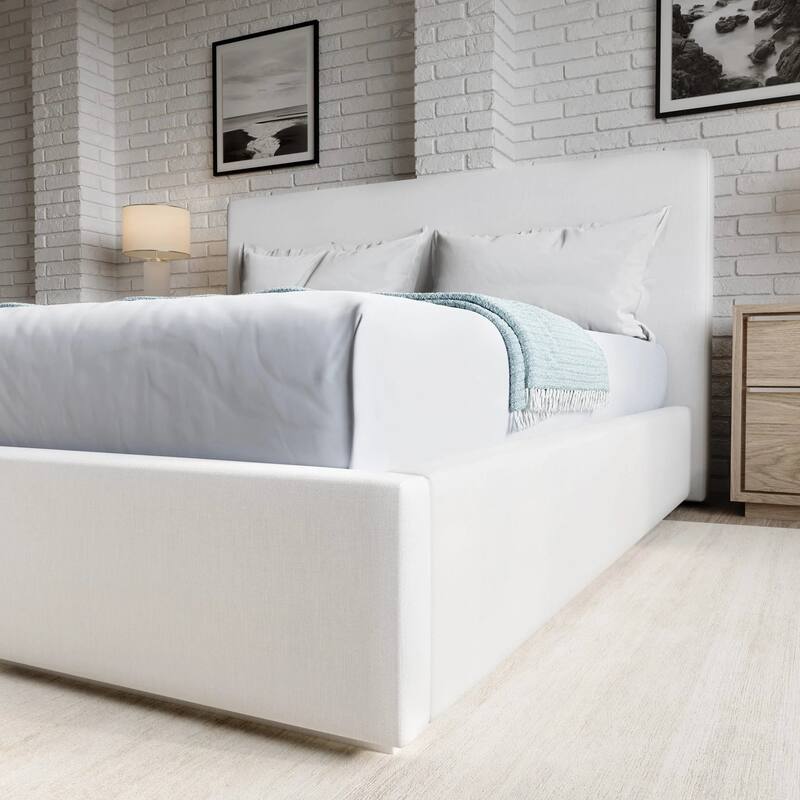Seabourne Modern Platform Bed Frame in Pearl