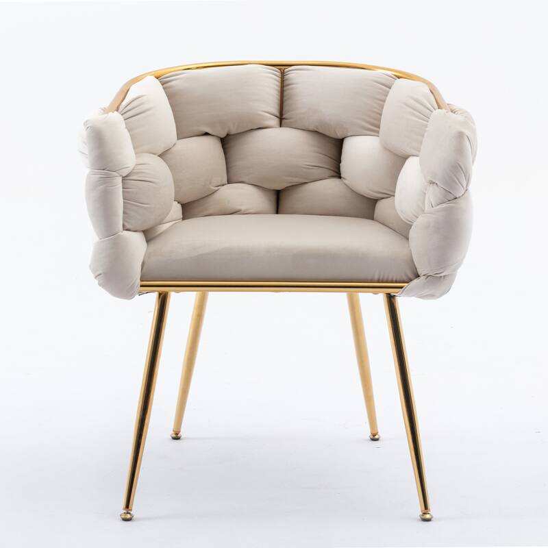 Shubert Glam Velvet Woven Accent Chair by GDFStudio - 28.70"L x22.20"W x 29.50"H