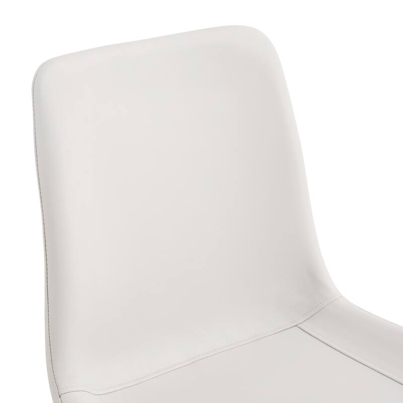 Roomfitters 7/9pcs Wood and Black Spliced Dining Table Set with Storage Base and Curved PU Chairs, White