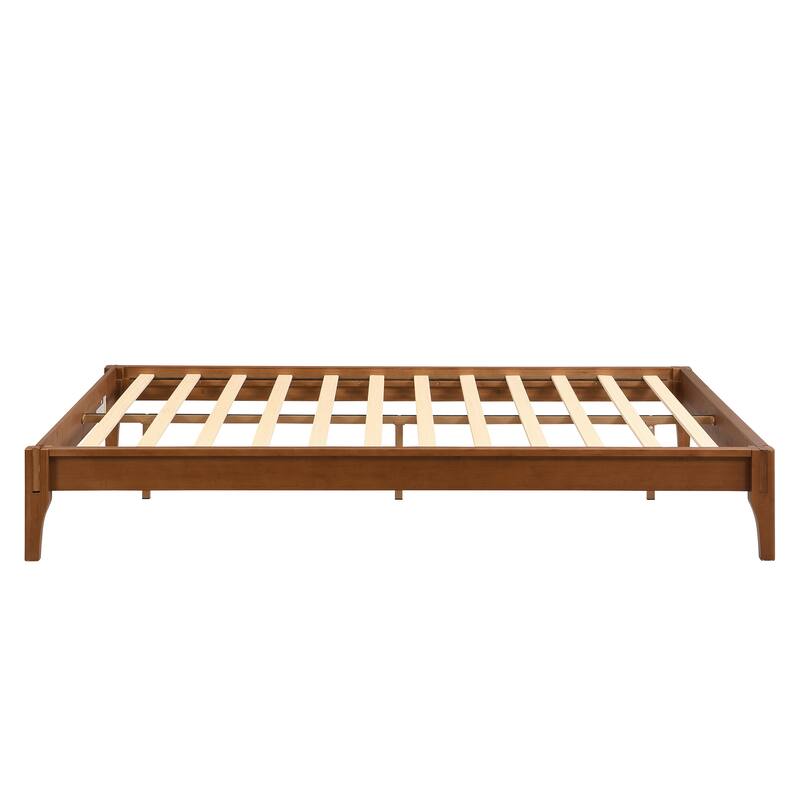 Open Frame Bed Bamboo Wood Platform Bed Wood Slat Support Bed