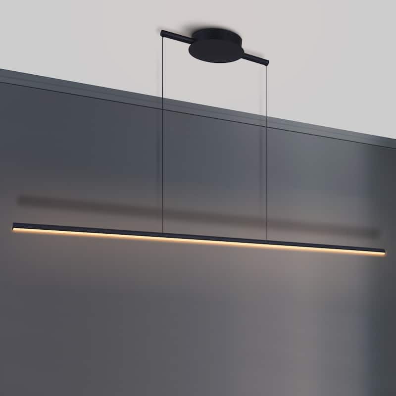 OYIPRO Kitchen Island Pendant Lighting Integrated LED Linear Light Fixture - 41-Inch - Black/Warm Light