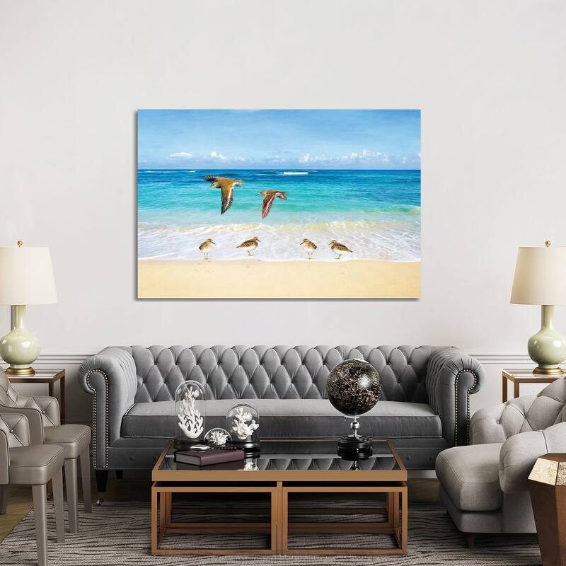 iCanvas "Sandpiper Ocean Beach Party" by Laura D Young Canvas Print
