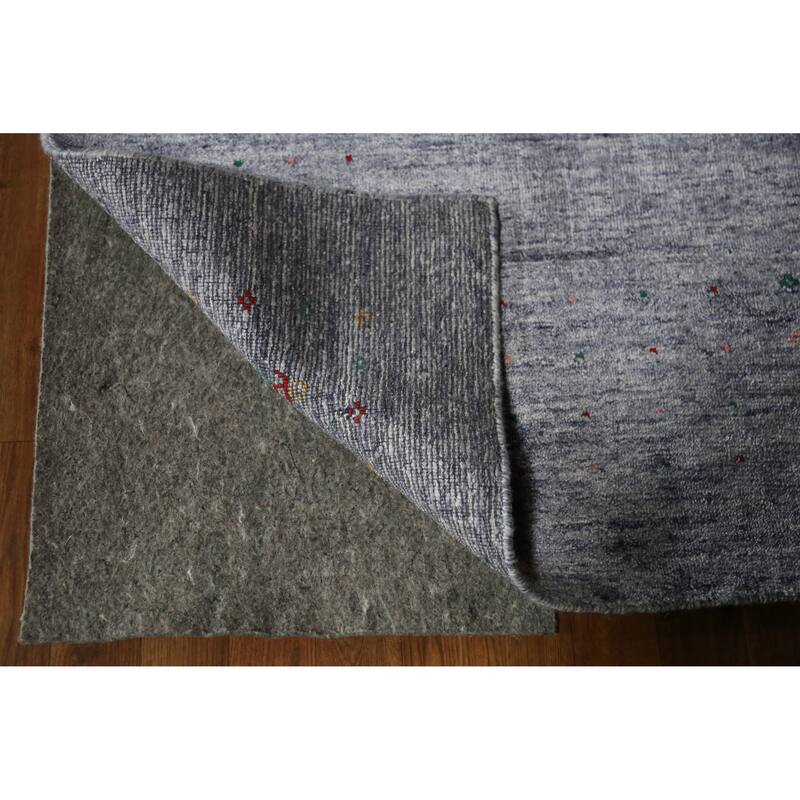 Hand Knotted Oriental 100% Wool Carpet Tribal Tribal Greys & Charcoal Gabbeh Area Rug - 12' 1'' X 9' 4''