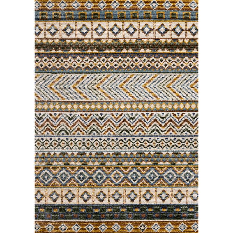Nalani Collection - Textured Soft Multi-Colored Intricate Southwest Rug - 7'10" x 10'6"