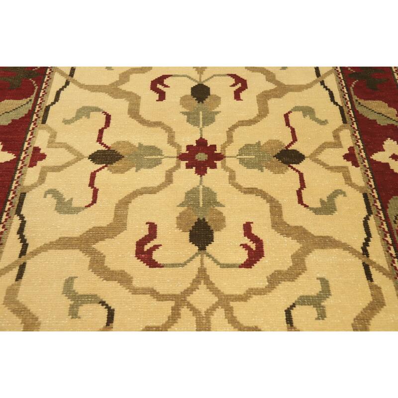 Handmade Floral Indian Area Rug 6x9 - 9' 2'' X 5' 7''