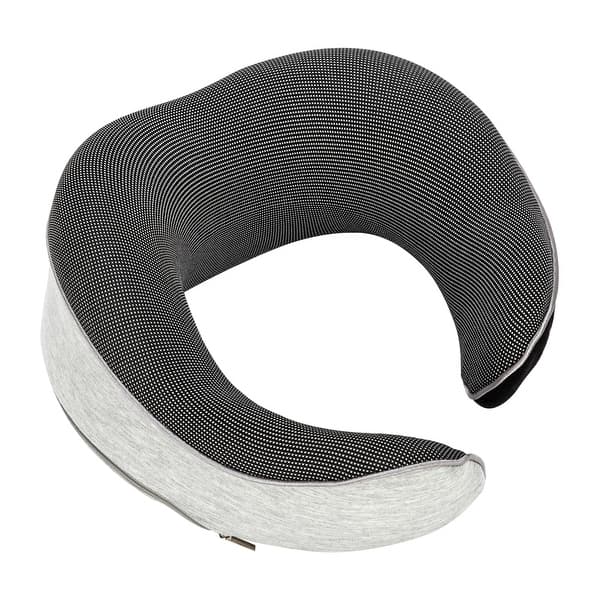 slide 9 of 8, Functional Memory Foam Travel Neck Pillow Washable Pillowcase - Grey Medium-Firm - Mid Loft - Single - Standard