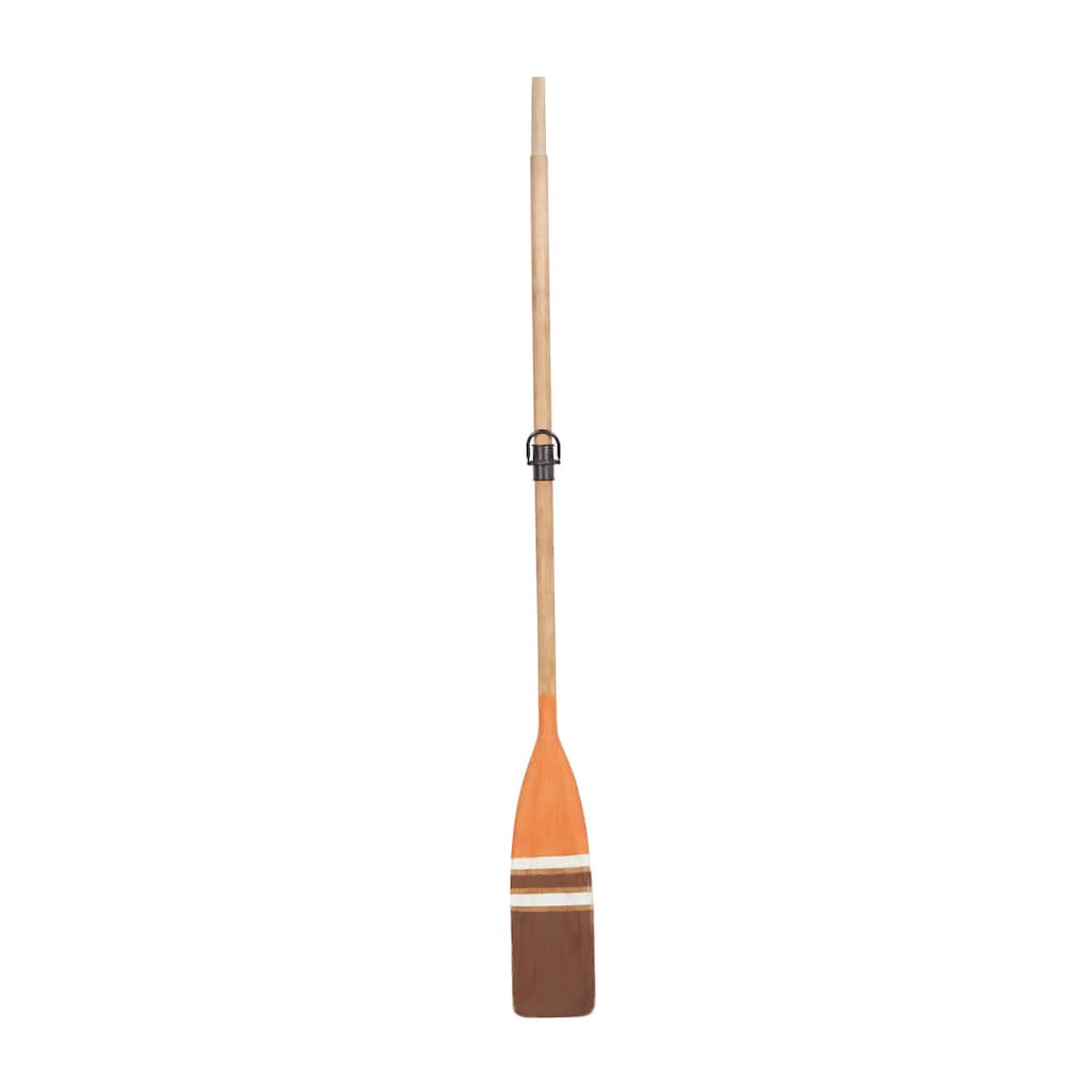 Wood Paddle Novelty Canoe Oar Home Wall Decor with Arrow and Stripe Patterns - Brown or White - Roche River Decor