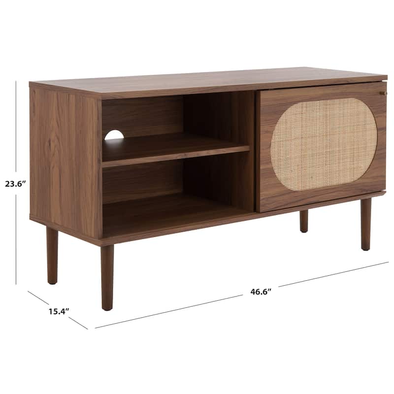 SAFAVIEH Sade Single Door 2-Shelf Media Stand - 47" W x 15" D x 24" H - 47Wx15Dx24H