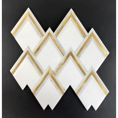 Diamond Marble and Metal Mosaic Tiles - Case (5 Sheets)