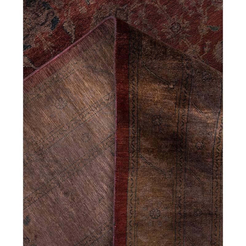 Overdyed One-of-a-Kind Hand-Knotted Area Rug - Red - 12' 3" x 15' 3"