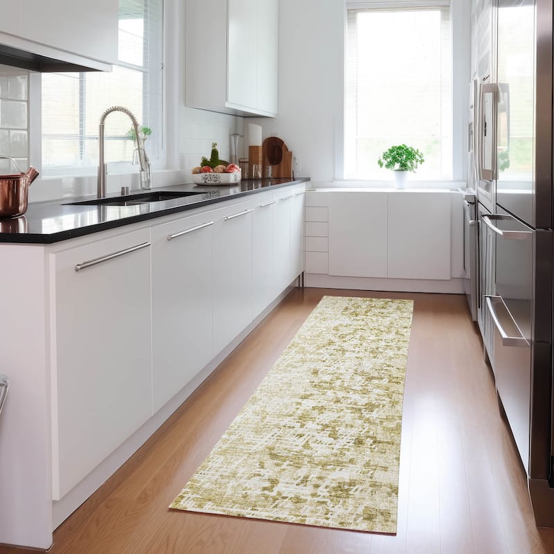 Machine Washable Indoor/ Outdoor Chantille Boho Morrocan Rug - Taupe - 2'3" x 7'6"