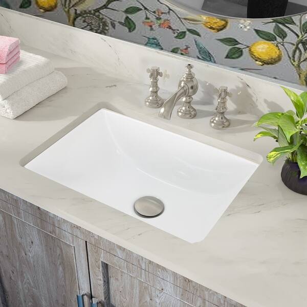 slide 2 of 9, Highpoint Collection Rectangle Ceramic Undermount Vanity Sink