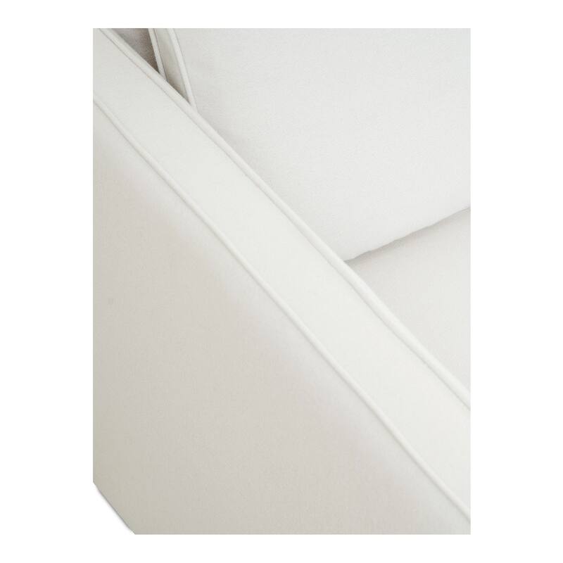 NADAAL STUDIOS Cyris Sofa, Minimalist Bench Form with Layered Cushions and Performance Upholstery, Ivory