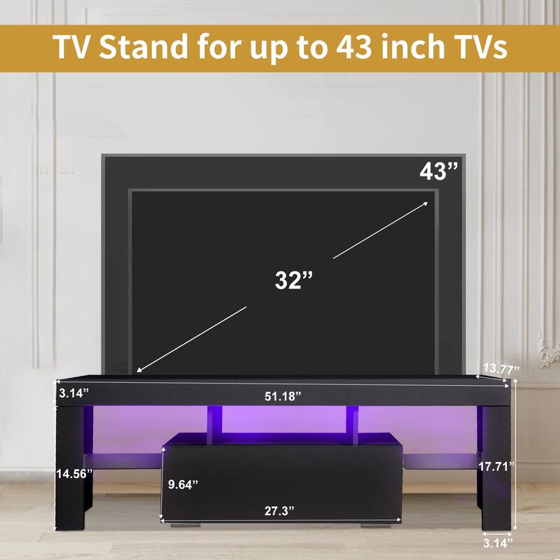 TV stand 43 inch LED Modern TV Media Console Entertainment Center with Drawer Bed Bath