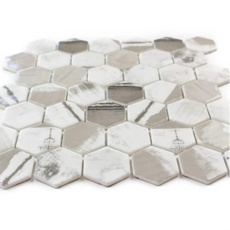Eterna Hex 2x2 Glass Hexagon Mosaic Tile - Floor, Wall, Backsplash