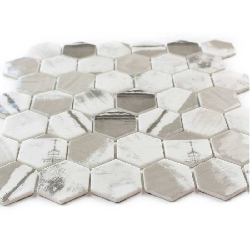 The Tile Life Eterna Hex 2x2 Alaia Glass Mosaic Floor, Backsplash & Wall Tile