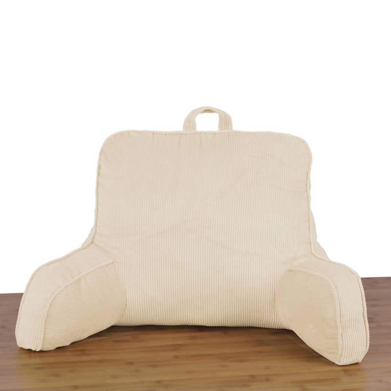 Cotton Corduroy Lounger Bed Rest Pillow Adjustable DIY Filling - Natural