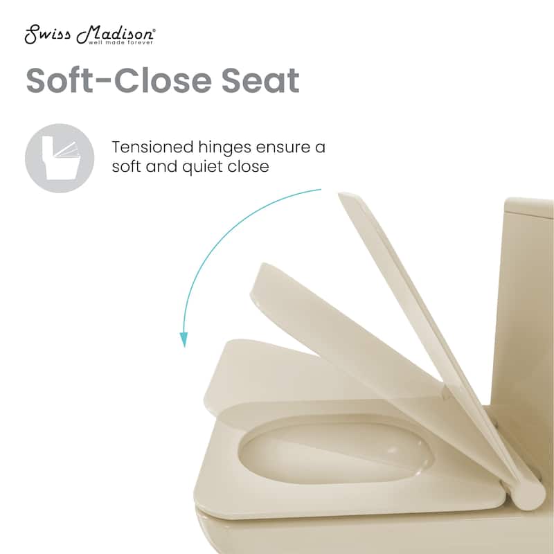 Charme One Piece Square Toilet Dual Flush 1.1/1.6 Gpf In Bisque - 25.8" x 14.95" 29.95"