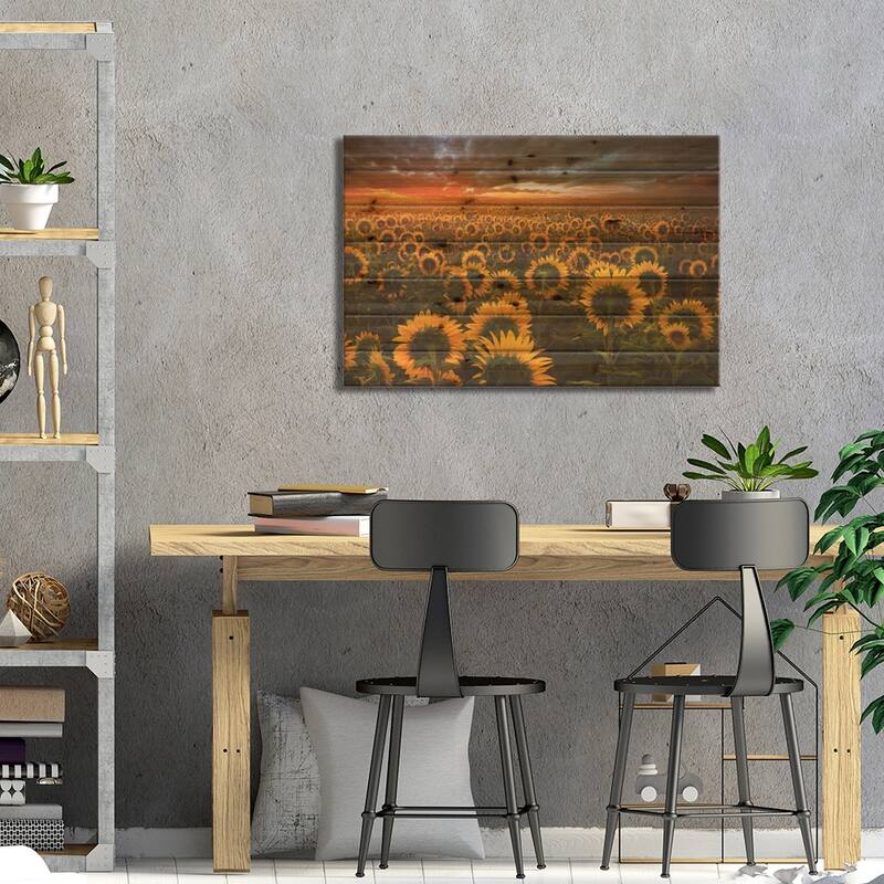 Echoes Of Light Print On Wood by Adrian Borda - Multi-Color