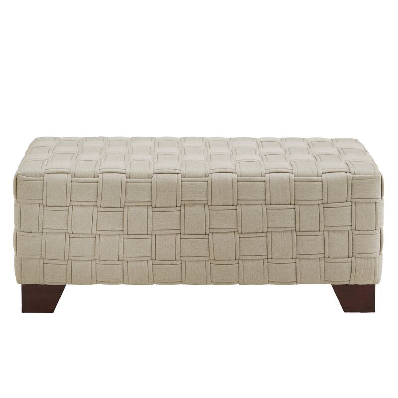 Orlo Walnut Finish Woven Bench by iNSPIRE Q Modern
