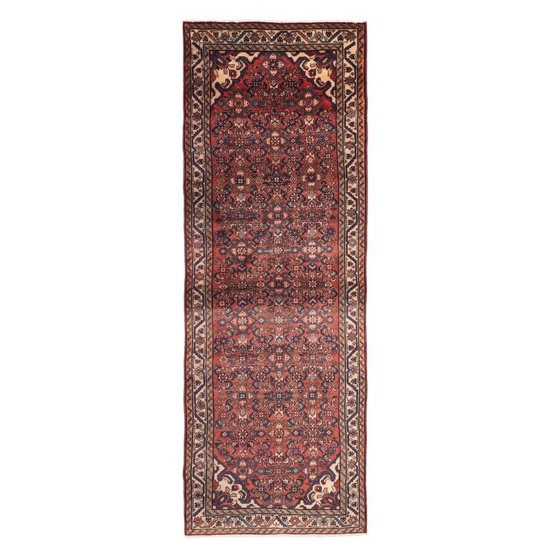 ECARPETGALLERY Hand-knotted Andelz Red Wool Rug - 3'3 x 9'5
