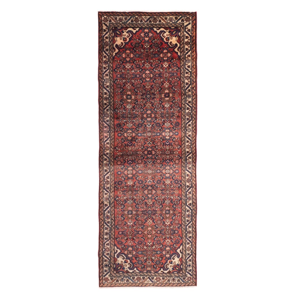 ECARPETGALLERY Hand-knotted Andelz Red Wool Rug - 3'3 x 9'5