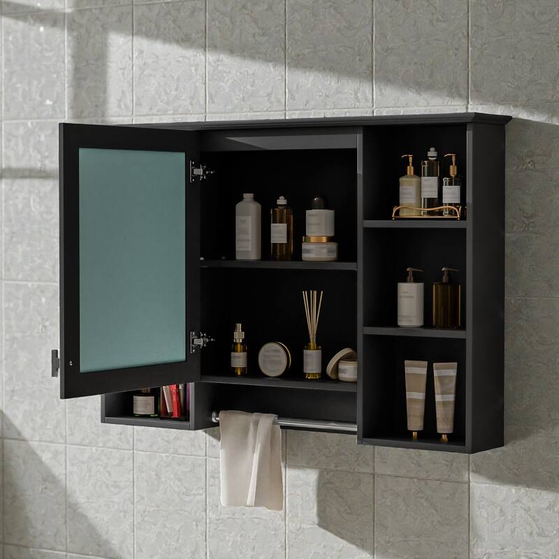 42 Inch Wall Mounted Bathroom Medicine Cabinet with Mirror, Adjustable Shelf, Soft Close Door