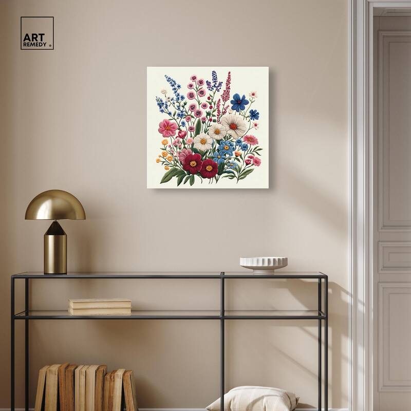 Wildflower Weave Canvas by Art Remedy, Gallery Wrapped