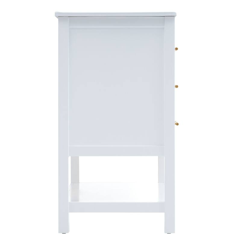 Bathroom Vanity with Sink, Vanity Set with 2 Drawers, Bathroom Storage Cabinet with Open Shelf and 2 Soft Closing Doors