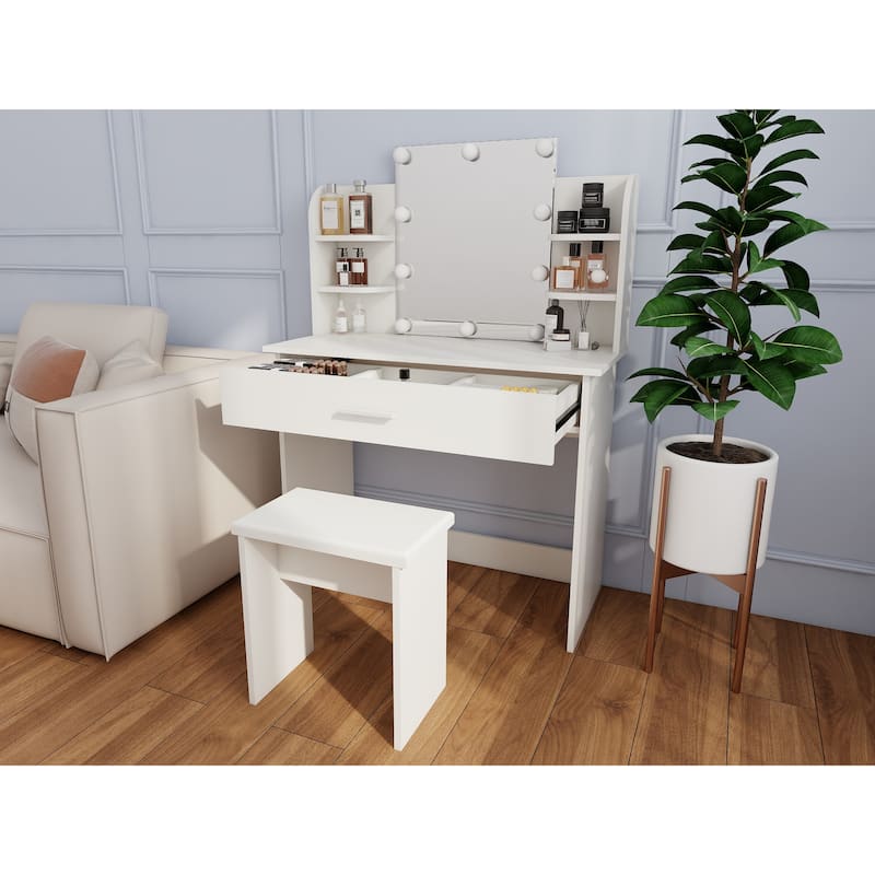 One drawer dresser table - Ancient White