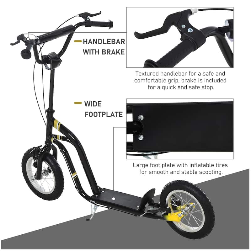 Kids Balance Bike with Adjustable Handlebar and Inflatable Soccer Ball Wheels for Outdoor Use