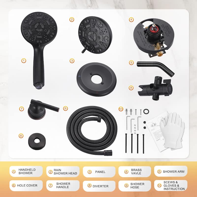 WOWOW Single-Handle 7-Spray Dual Shower Head Shower Faucet