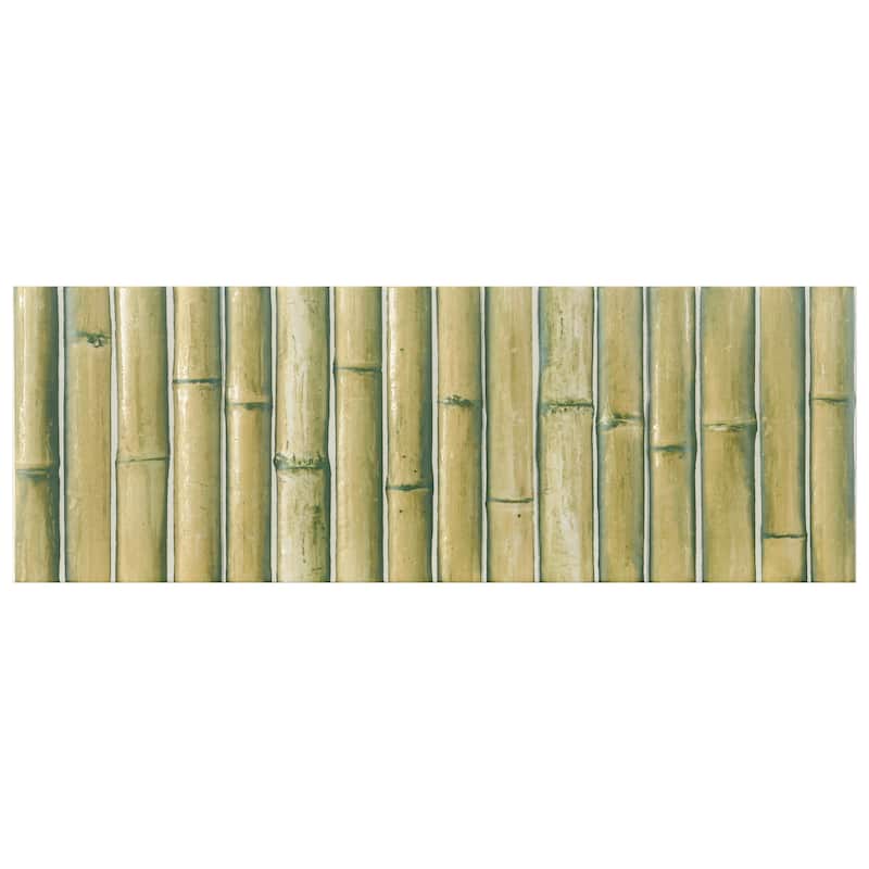 Merola Tile Bamboo Haven Matcha Green 5-7/8" x 11-7/8" Fluted Ceramic Wall Tile