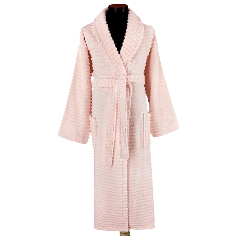 Ribbed Zero Twist Turkish Cotton Unisex Bathrobe
