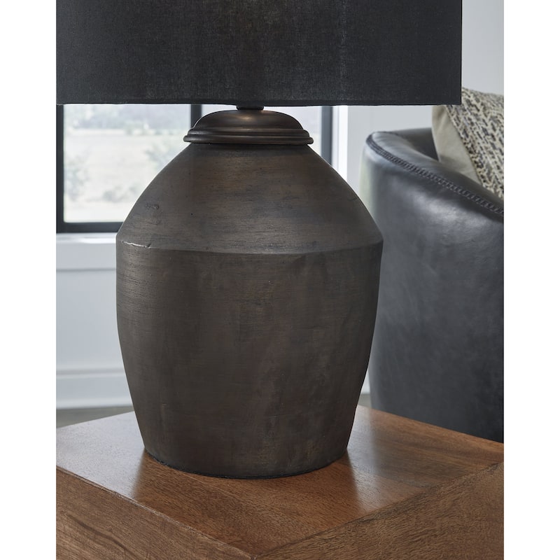 Signature Design by Ashley Naareman Metallic Black Table Lamp - 16" W x 16" D x 24.5" H