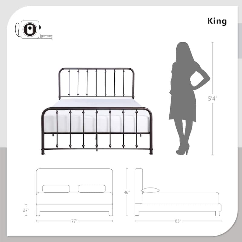 Averny Vertical-Slat Metal Bed