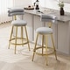 preview thumbnail 1 of 16, Christopher Knight Home - Oliver velvet 27.65-Inch Counter Stool with Iron Frame, Set of 2 Grey