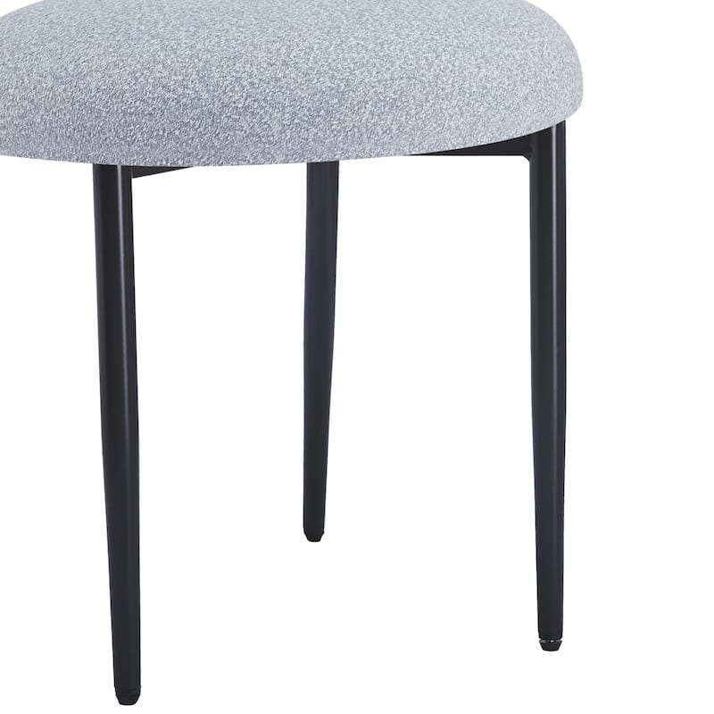 Open Back Upholstered Dining Chair Set of 2 Modern Kitchen Chairs with Metal, Fabric Dining Room Chairs for Living Room