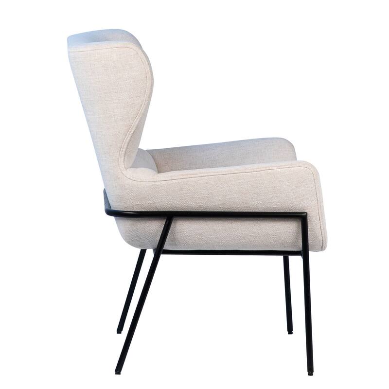 Jericho Polyester Blend Upholstered Occasional Chair, Ivory