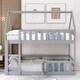 preview thumbnail 3 of 34, Artsy and Safety Twin over Twin House-Shaped Design Bunk Bed with Fence and Door, Grey, Sturdy Construction and Playful Space