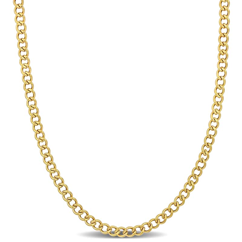 Miadora 4.1mm Curb Chain Necklace in 14k Yellow Gold- 20 in